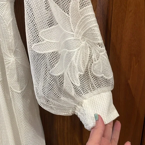 NWOT Anthropologie Mare Mare Sabine Embroidered Mini Dress White Size Medium - Picture 6 of 14